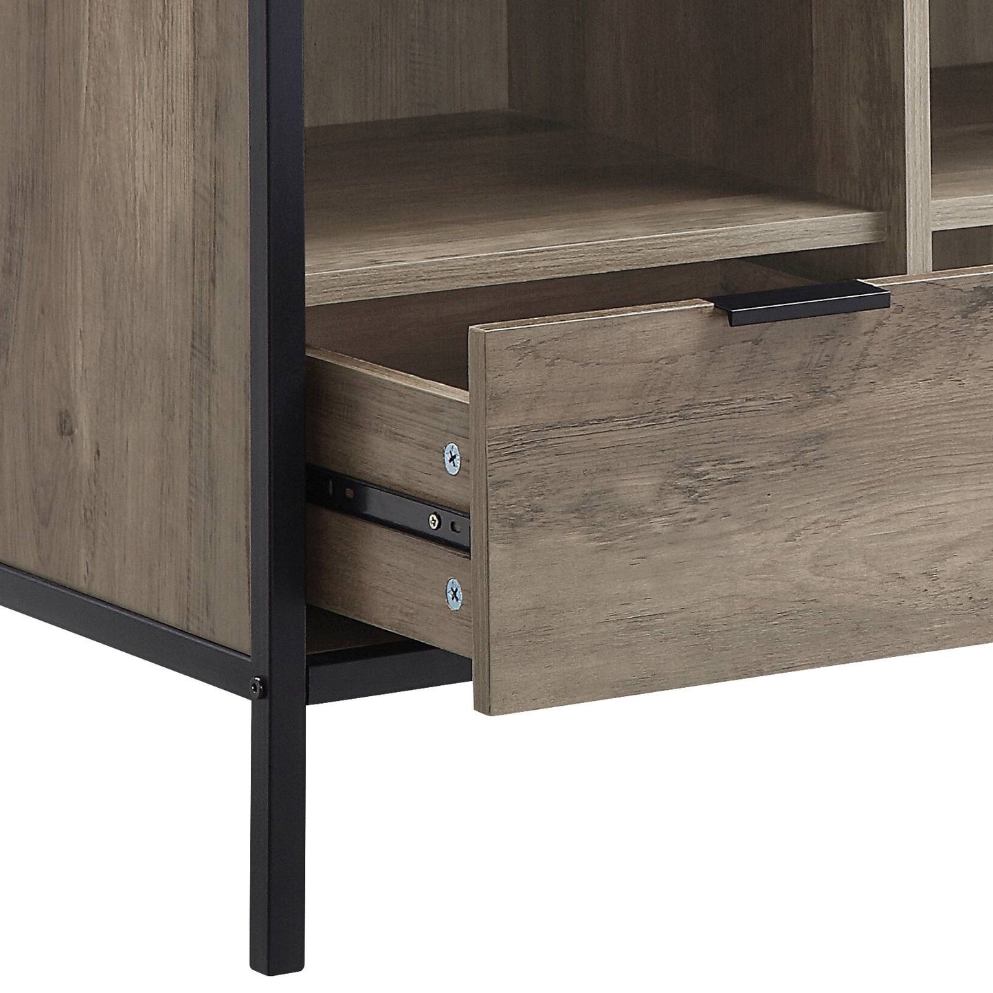 Rustic Oak & Black TV Stand for 50-Inch Flat Screen
