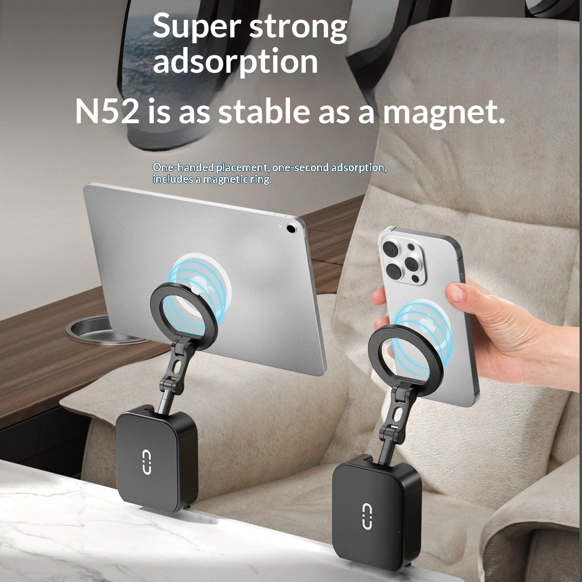 Lazy Portable Rotating Foldable Stand for Home & Office Use - Black & White