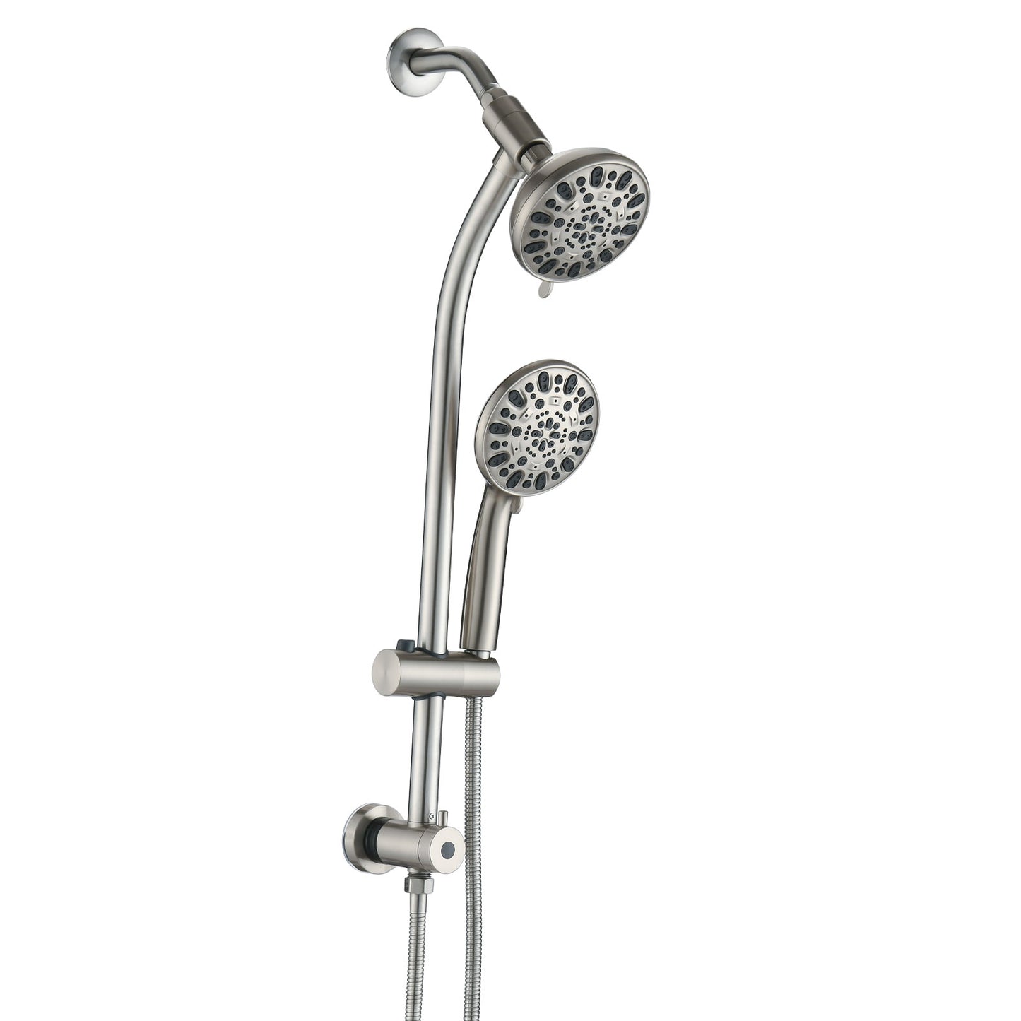 5-Inch Rain Shower & 7-Spray Handheld Combo with Slide Bar - Brushed Nickel