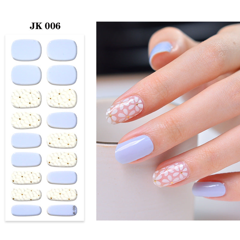 Waterproof Nail Sticker Set - Durable Semi-Baked UV Gel Art for Nails