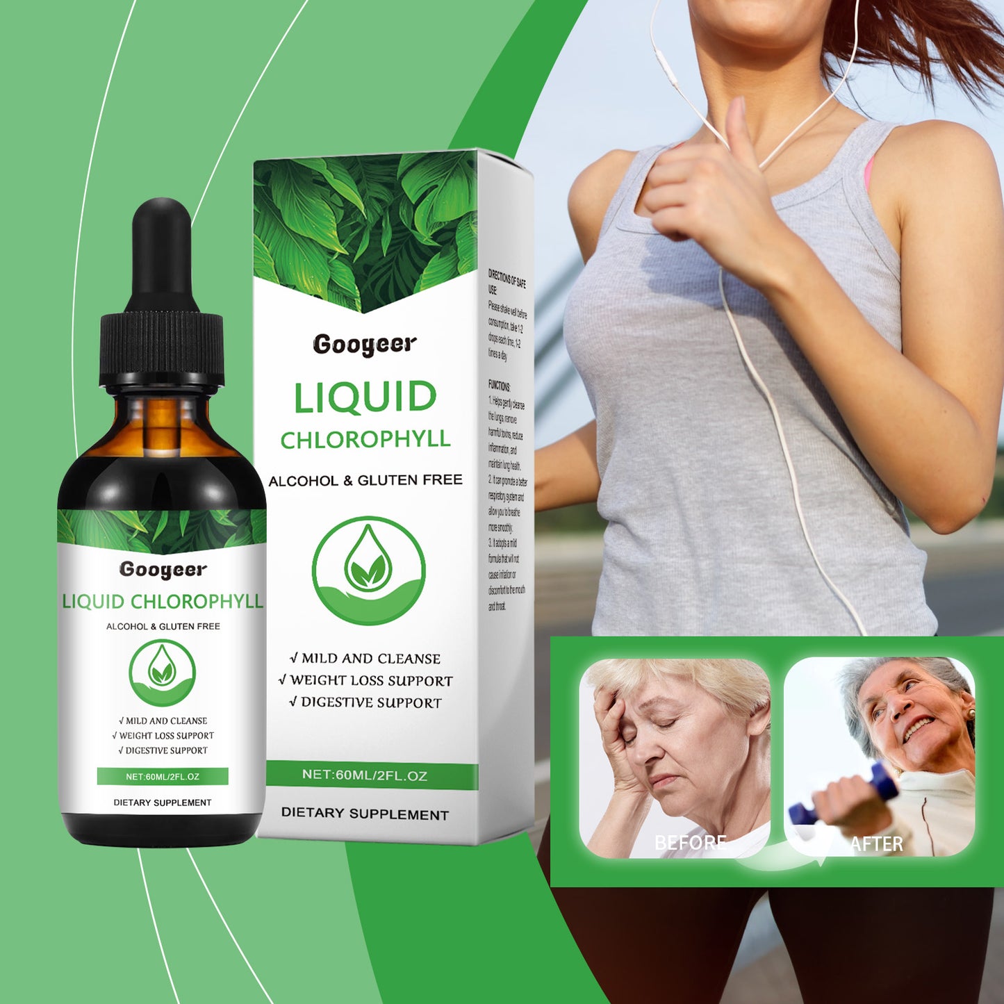 Liquid Chlorophyll Dietary Supplement - Natural Body Health Support