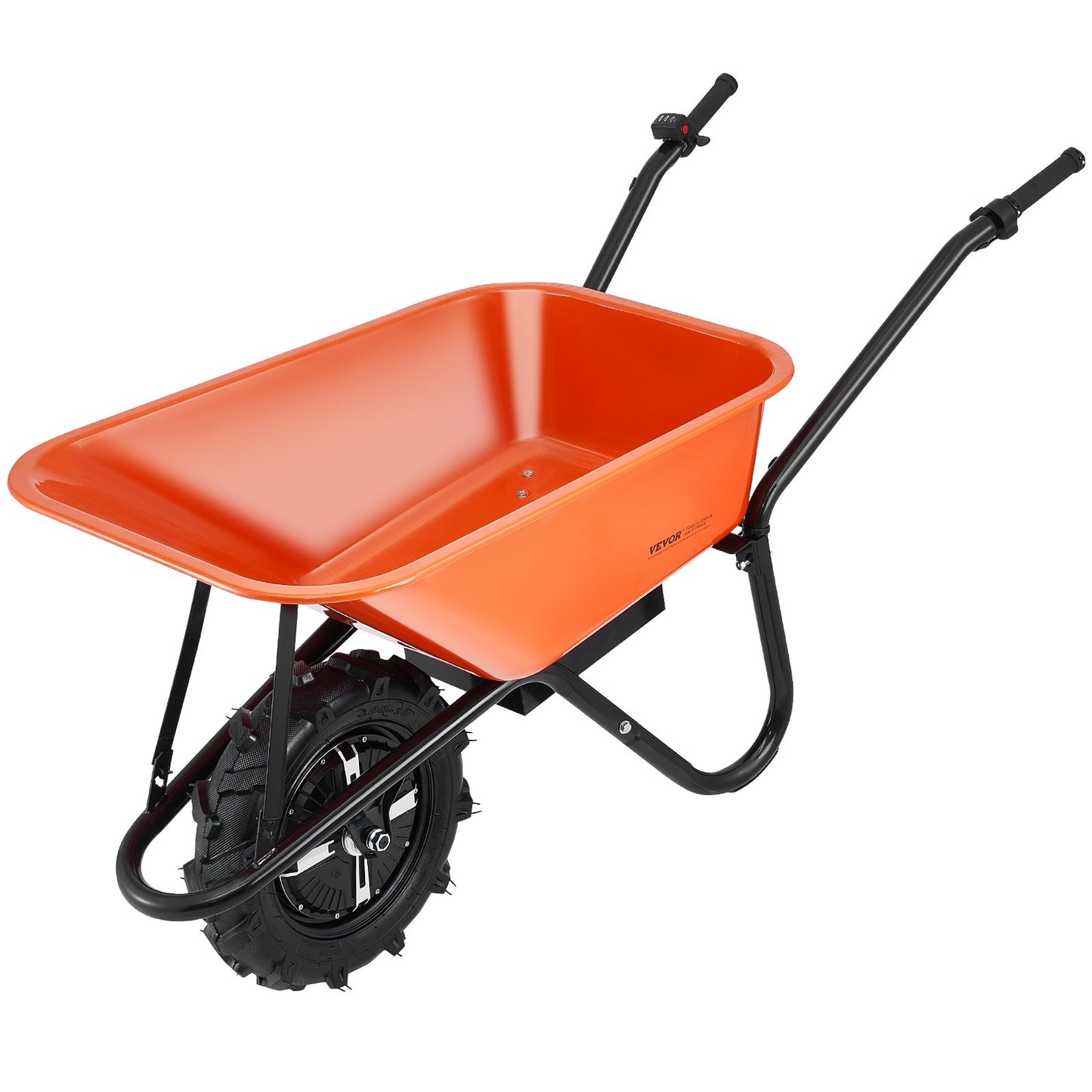 Electric Garden Wheelbarrow Cart 500W Power Dump Yard Cart 4 Cu Ft Load 330 Lb Capacity
