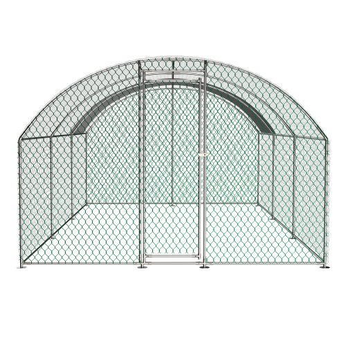 Large Metal Chicken Coop with Waterproof UV Cover Walk-In Yard Enclosure