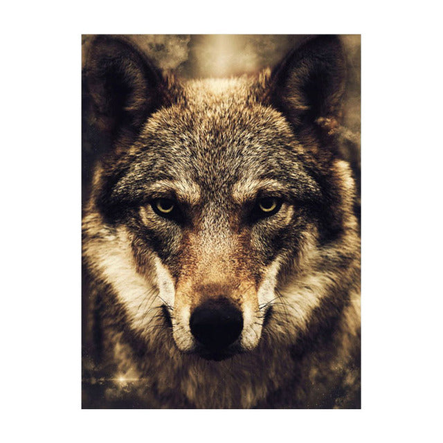 Forest Wolf Head Wall Art Poster - Scandinavian Style Canvas Decor