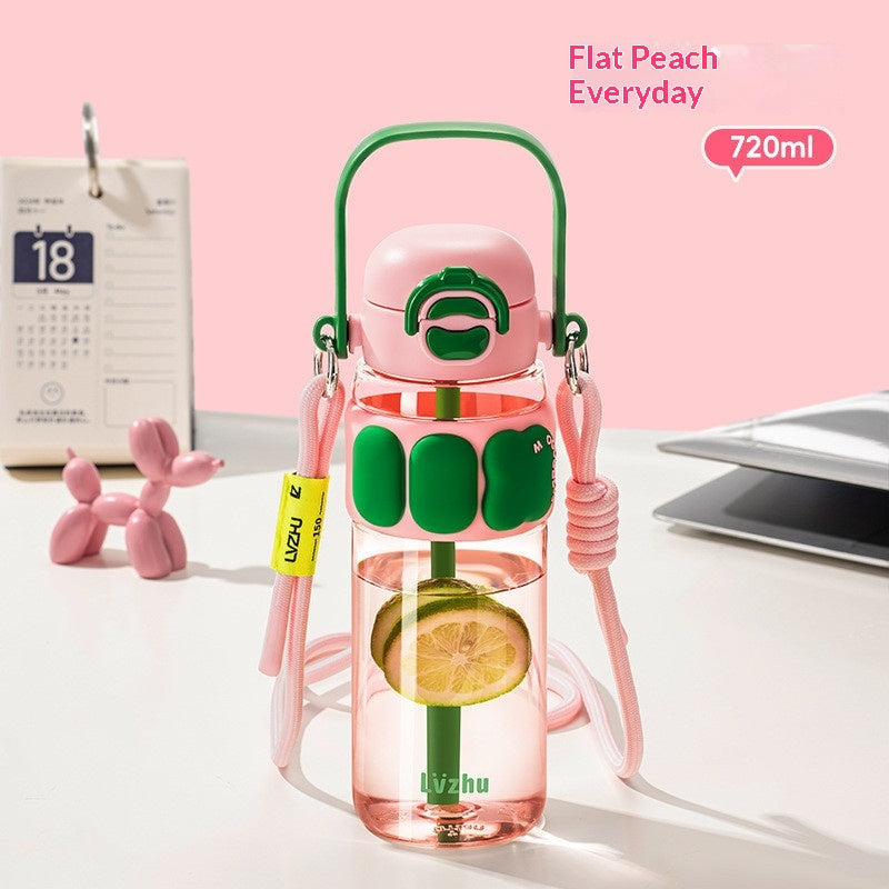Large Capacity Reusable Water Bottle for Girls - Shatter-Resistant 720ml