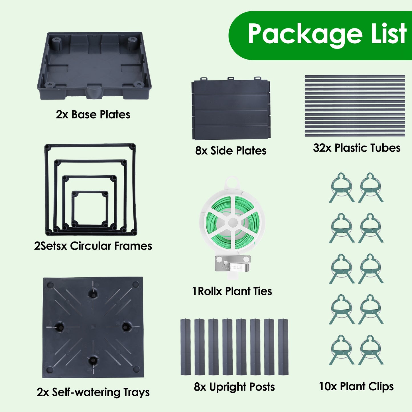 2-Pack Adjustable Garden Bed Boxes with Trellis for Climbing Plants & Self-Watering Planters