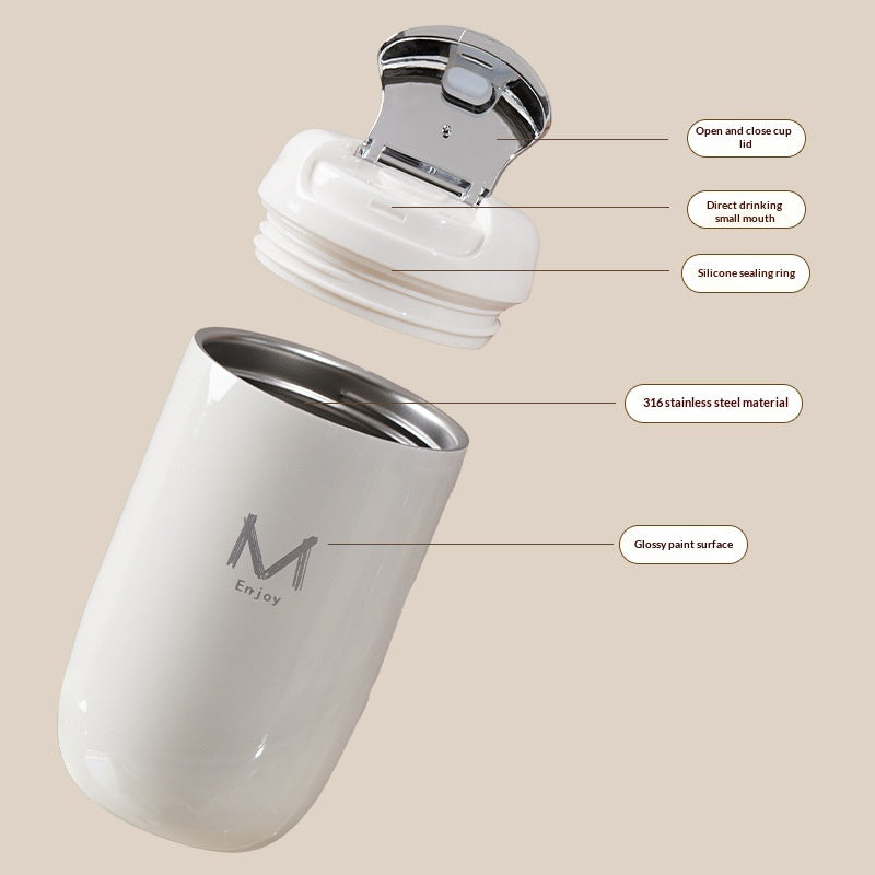 Insulated Stainless Steel Egg Cup Mug - 350ML Portable Heat Retaining Drinkware