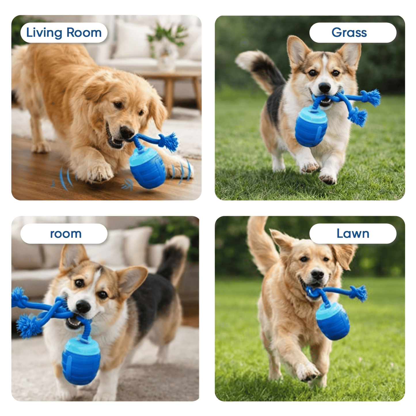 Smart Interactive Dog Toy Ball with Chew Rope for Small to Large Dogs - Boosts Intelligence & Exercise