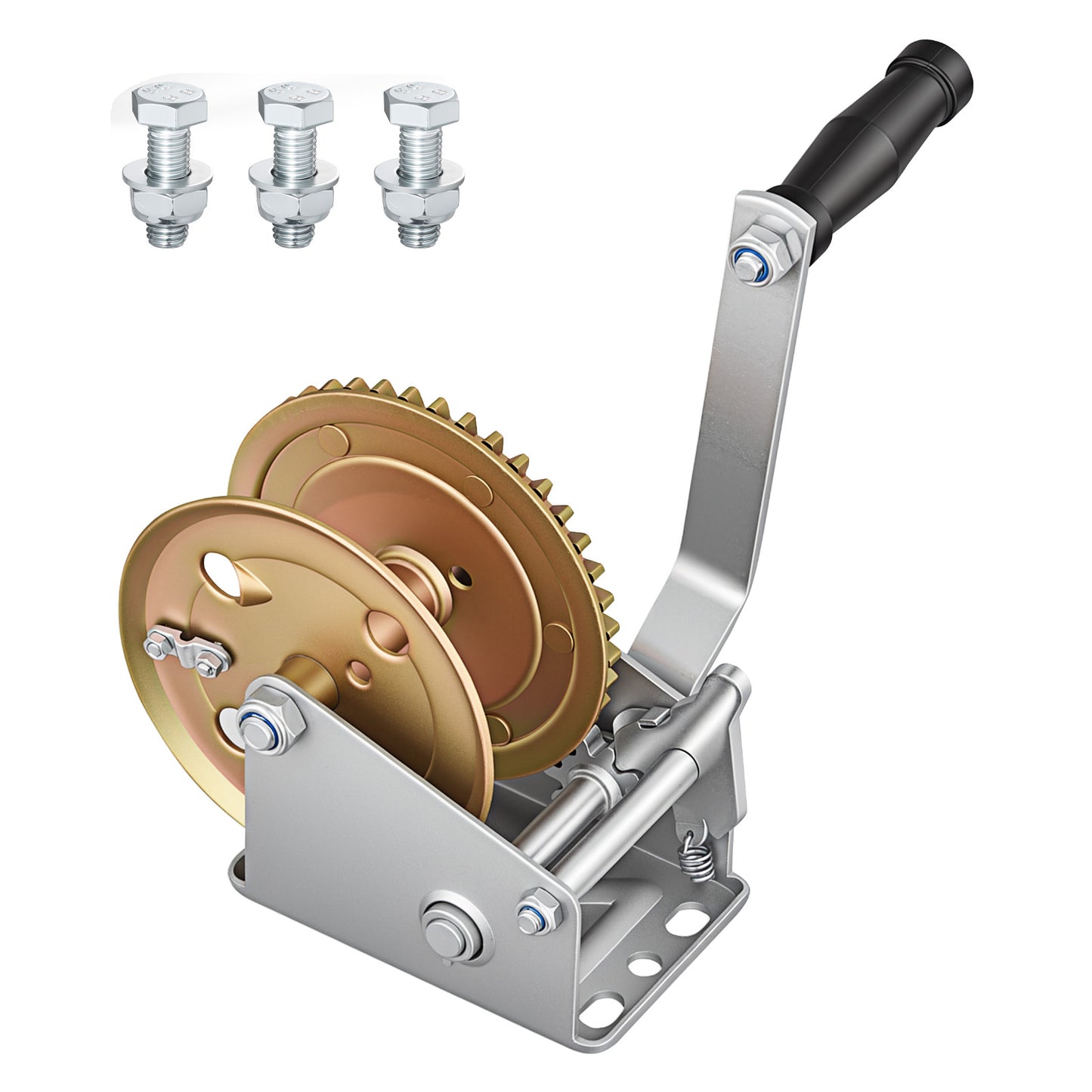 Heavy Duty Hand Winch 1600 Lb Rope Crank for Boat Trailer ATV Towing