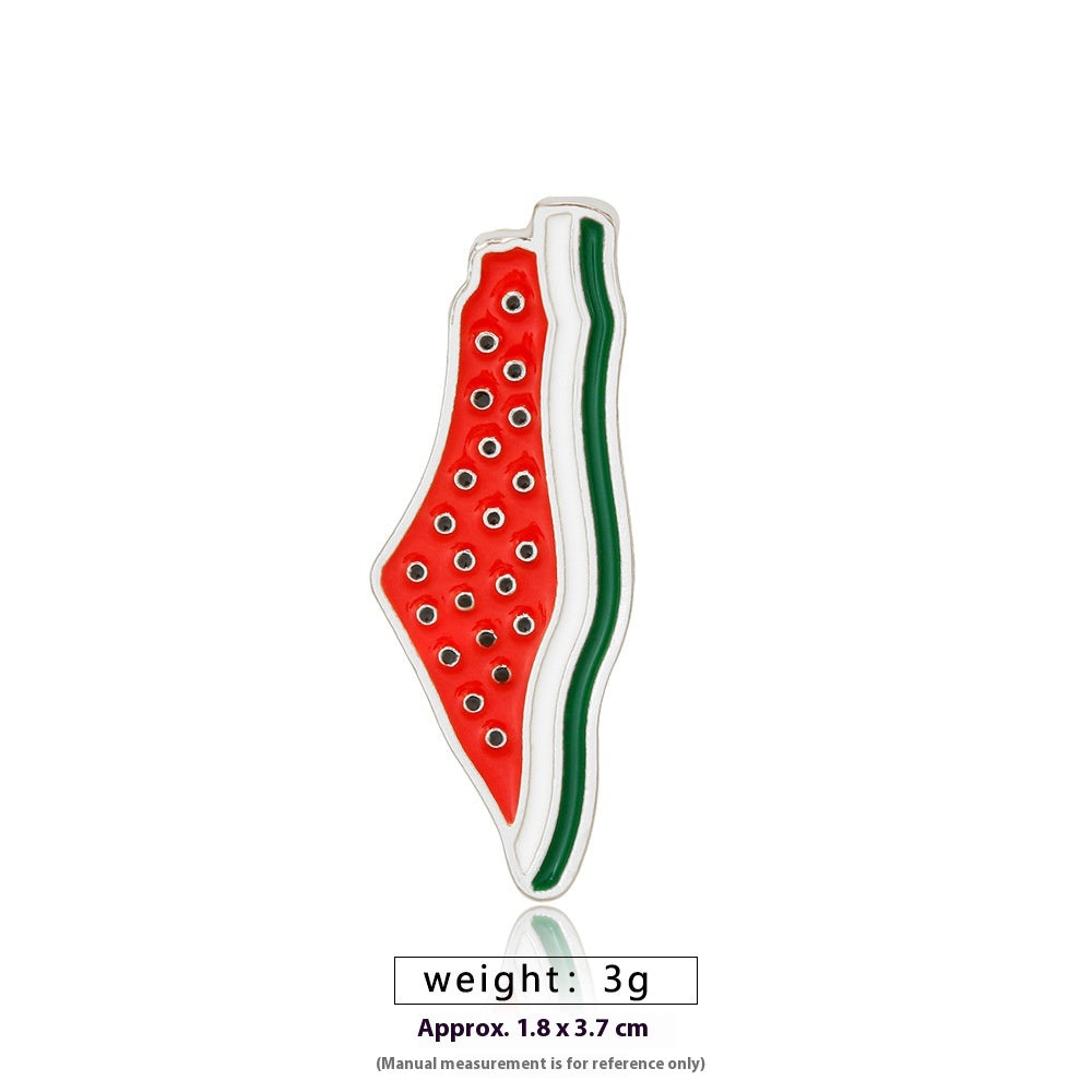 Free Palestine Flag Brooch Pin - Gold & Black Badge for Clothes & Accessories