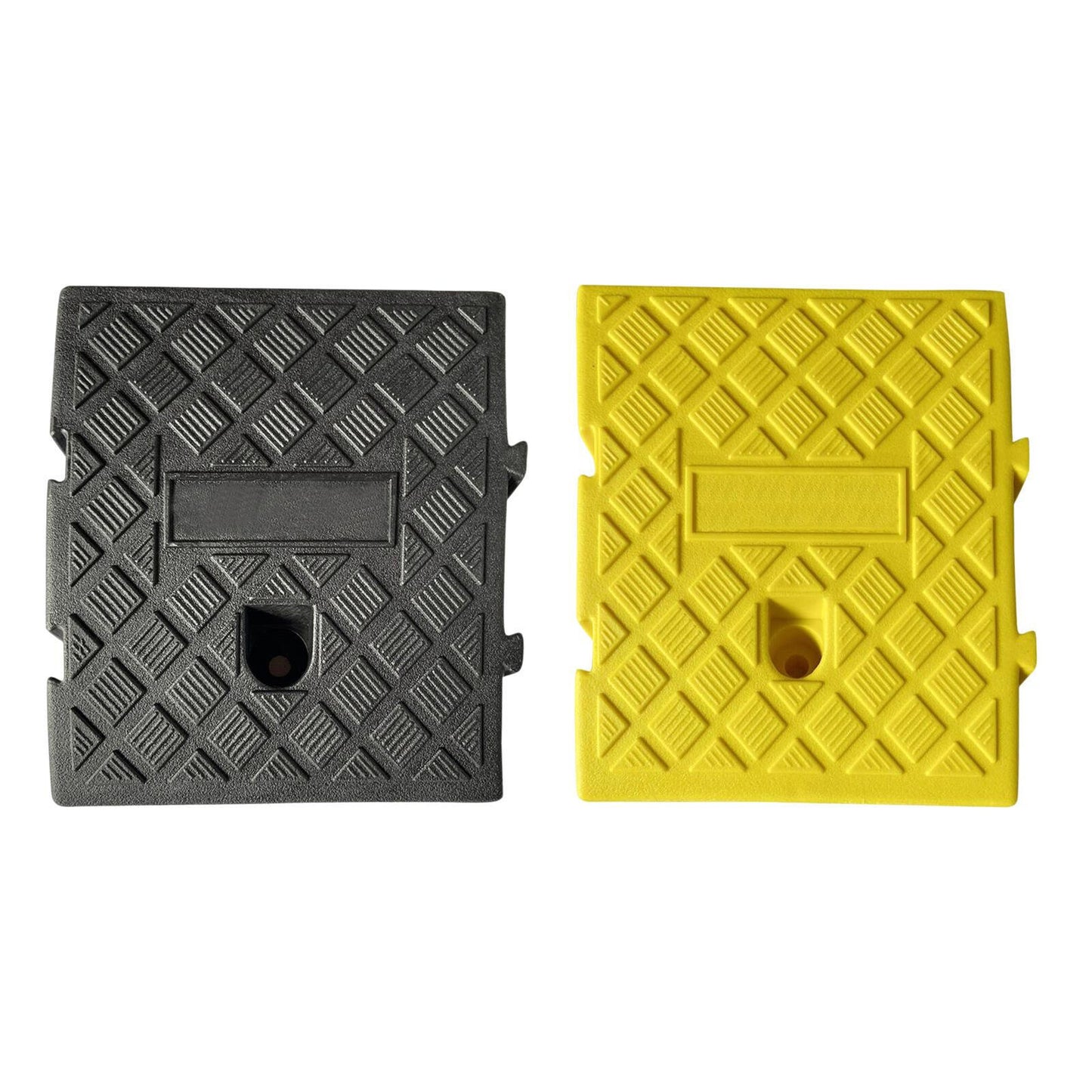 Yellow Curb Ramp Pair for Driveway and Vehicle Access - Heavy Duty PVC