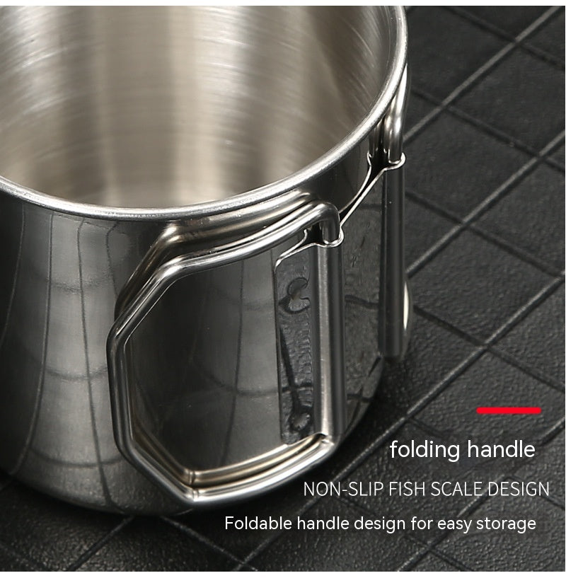 Portable Outdoor Cookware Set with Folding Pans & Windproof Gas Stove