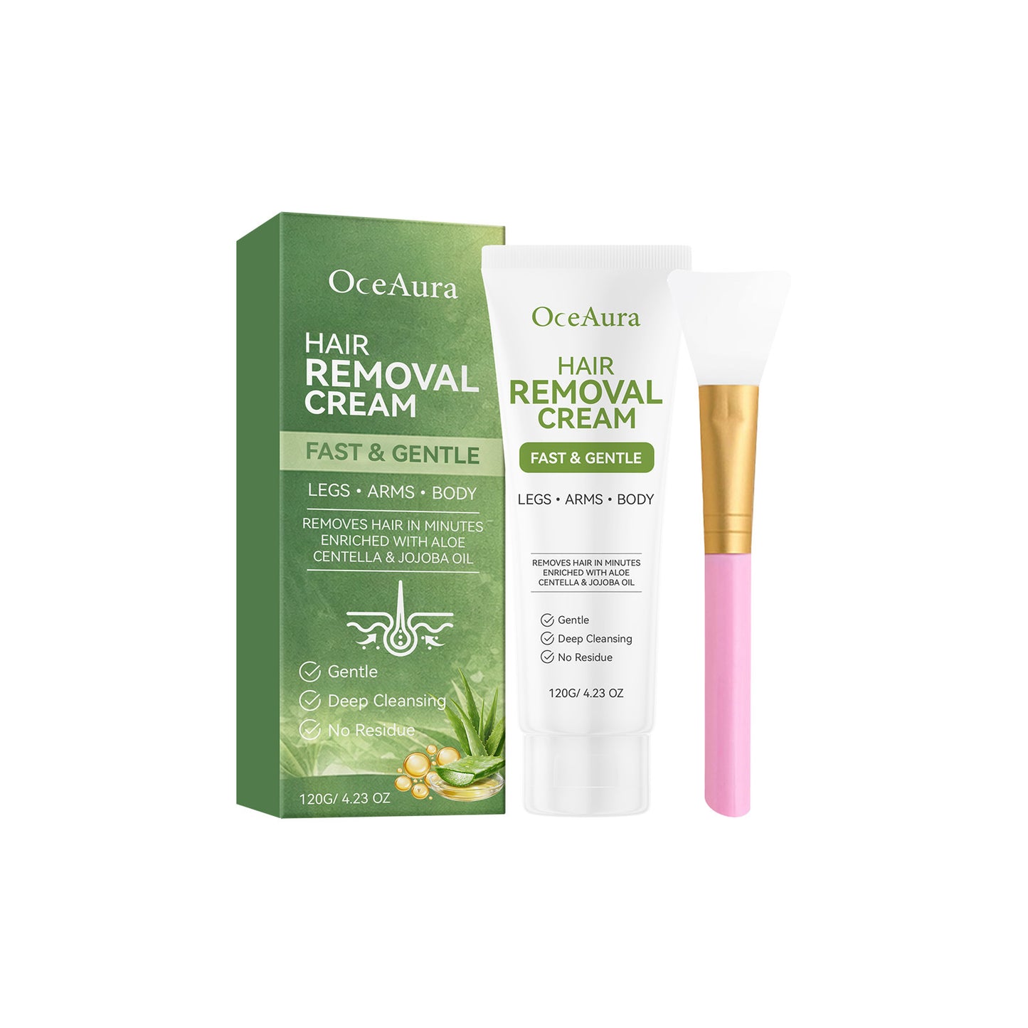 Aloe Hair Removal Cream 120G with Scraper - Gentle & Comfortable Body Care