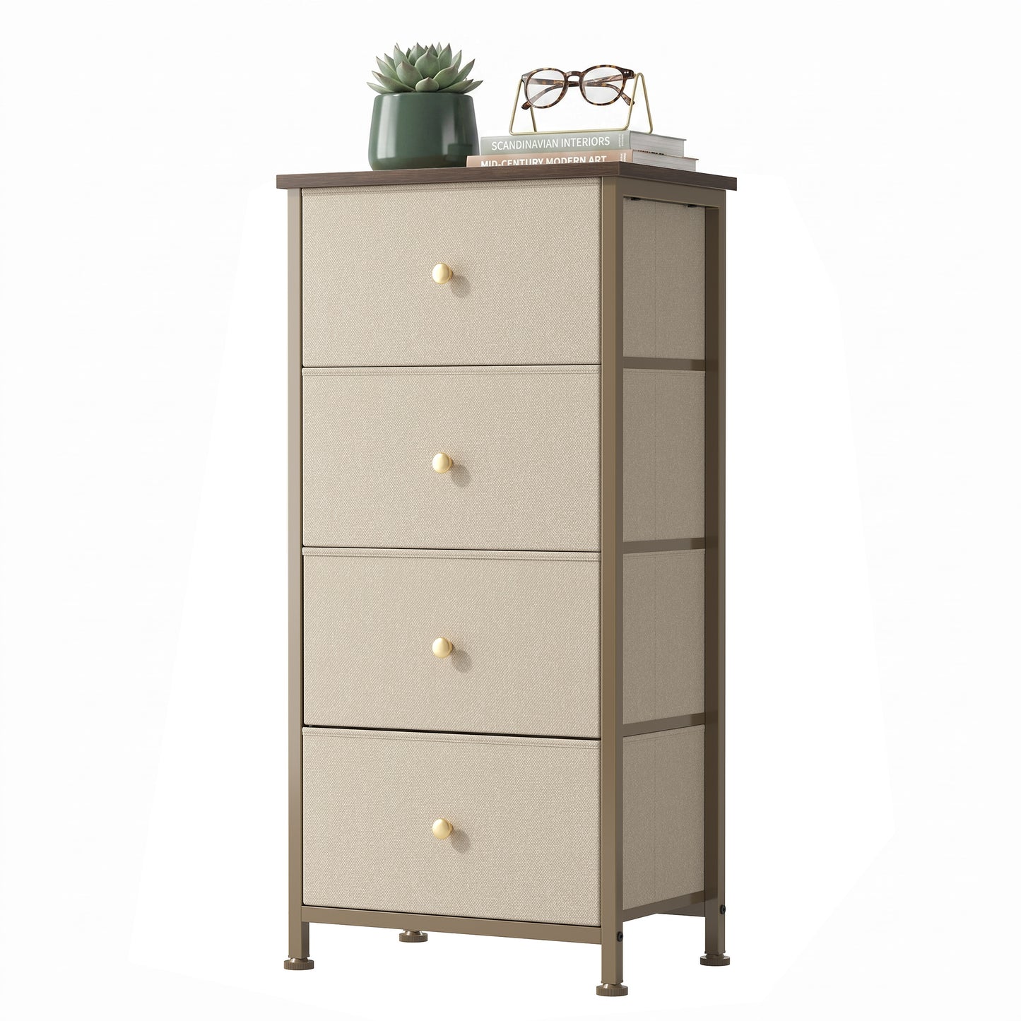 4-Drawer Storage Cabinet for Bedrooms & Living Rooms