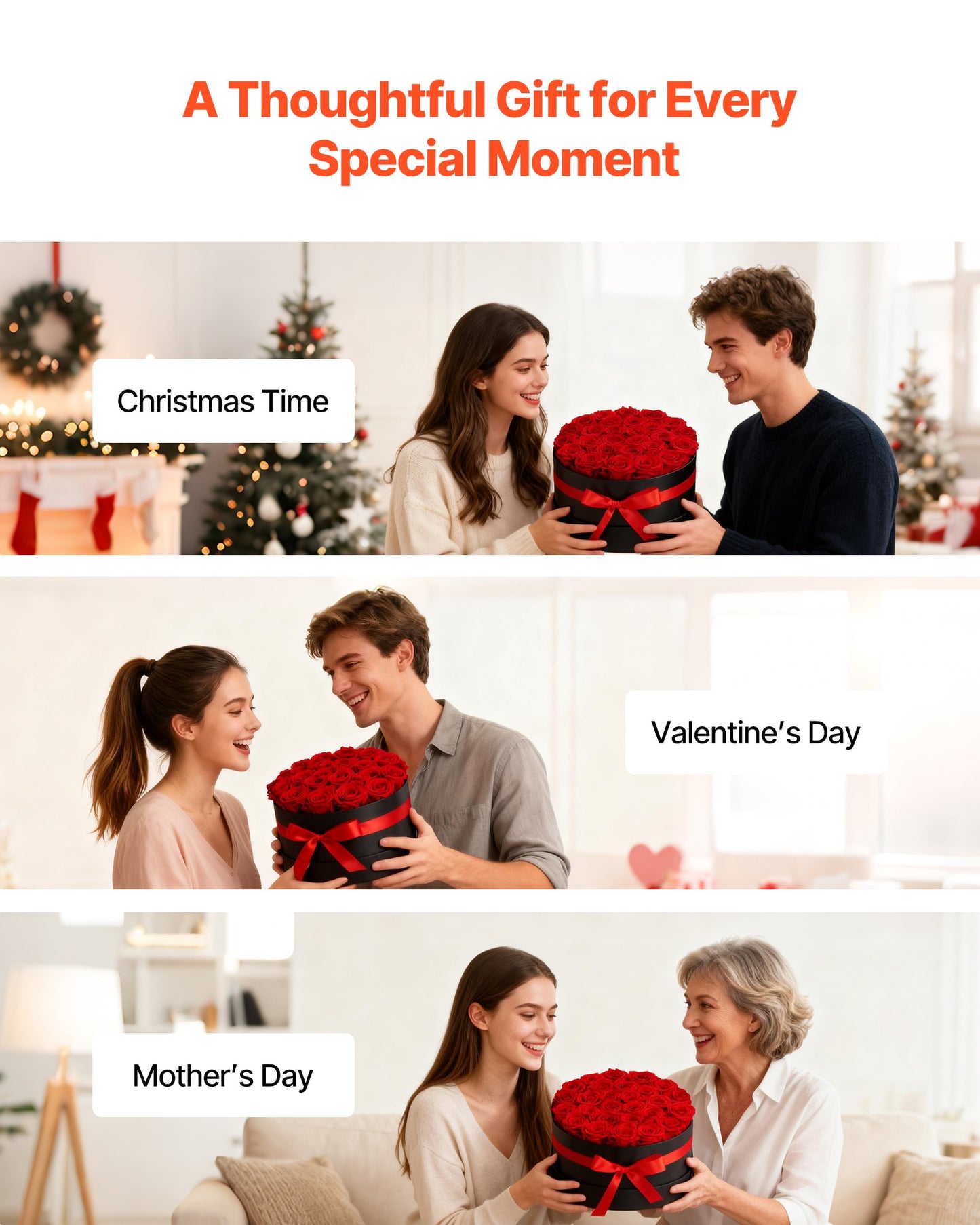 Preserved Roses Gift Box - 27 Eternal Flowers for Romantic Occasions
