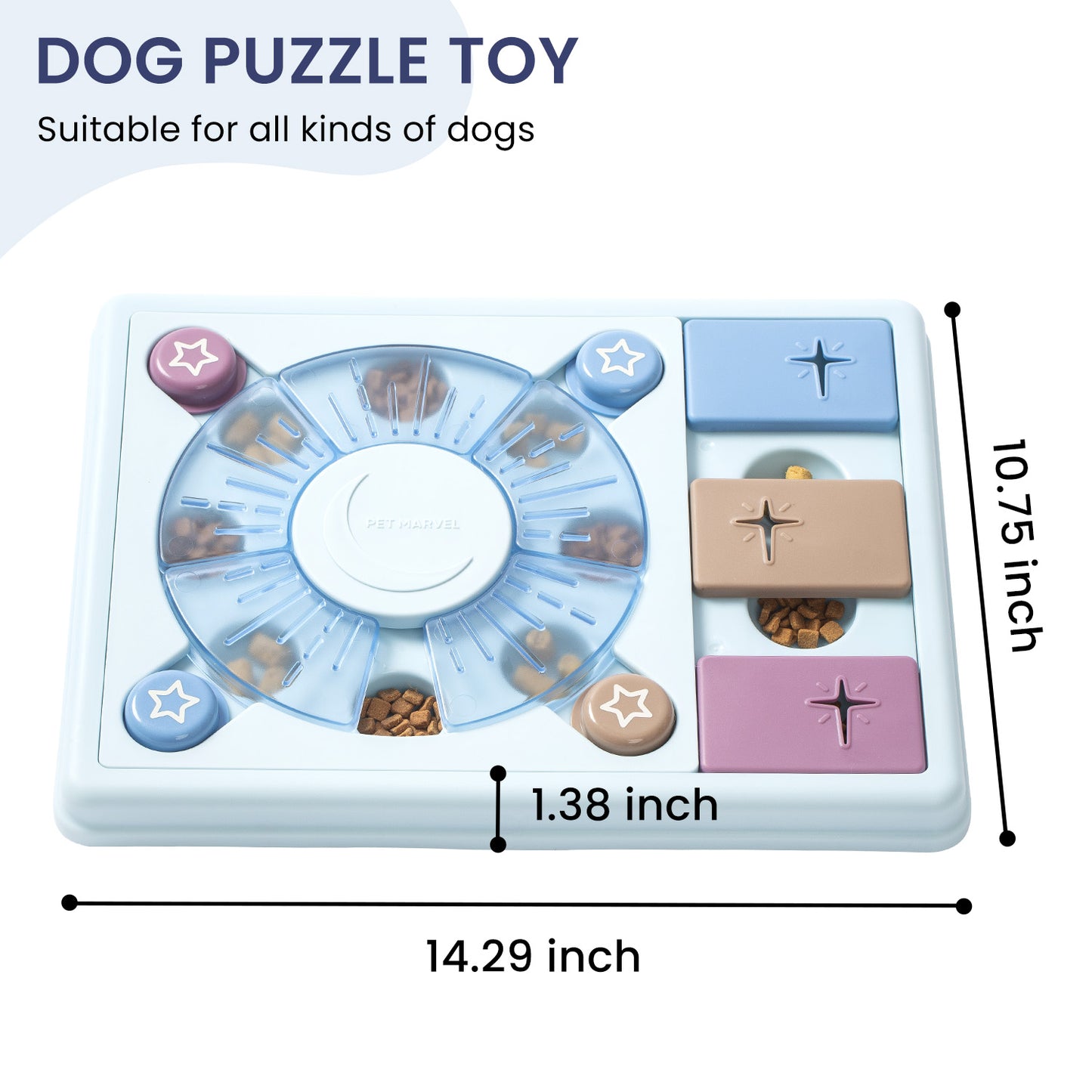 Pet Marvel Interactive Puzzle Dog Toy Level 1-3 Multiple Sizes & Patterns