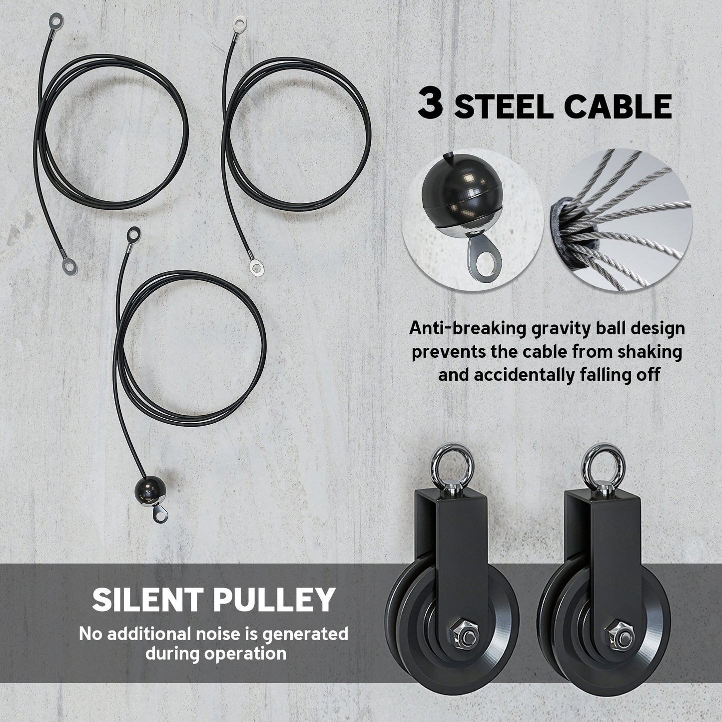 Weight Cable Pulley System for Home Gym - Heavy-Duty Red