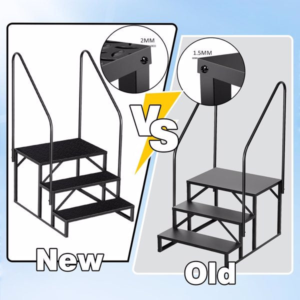 Heavy Duty Pool Steps with Handrail - 660 Lbs Capacity