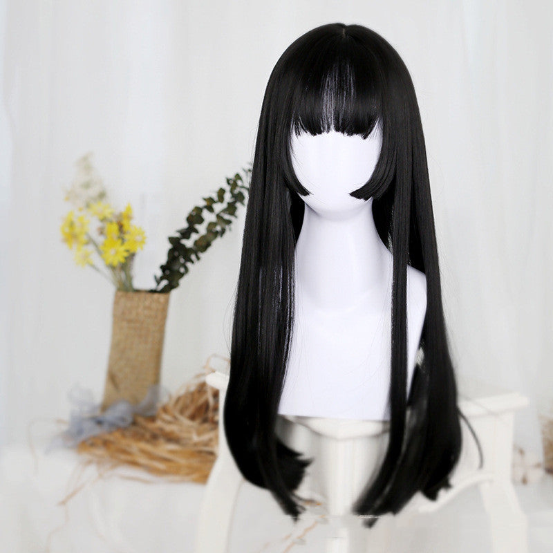 Long Straight Synthetic Wig with Bangs