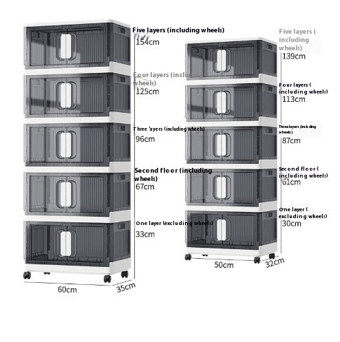 Foldable Clothes Storage Locker with Wheels for Household Organization