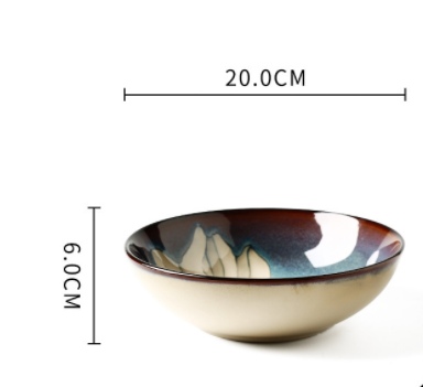 Hand-Painted Ceramic Bowls and Plates - Creative Under-glaze Dinnerware Set