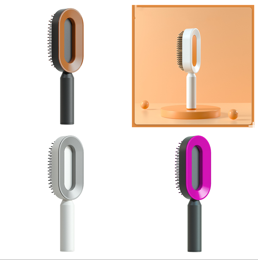 Self-Cleaning Hair Brush with 3D Air Cushion for Scalp Massage & Detangling