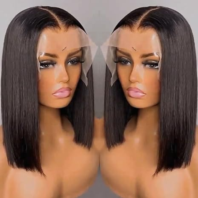 13x4 Lace Front Bob Wig - 150% Density Straight Human Hair