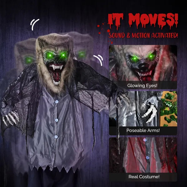 6.9ft Halloween Werewolf Outdoor Decoration with LED Lights
