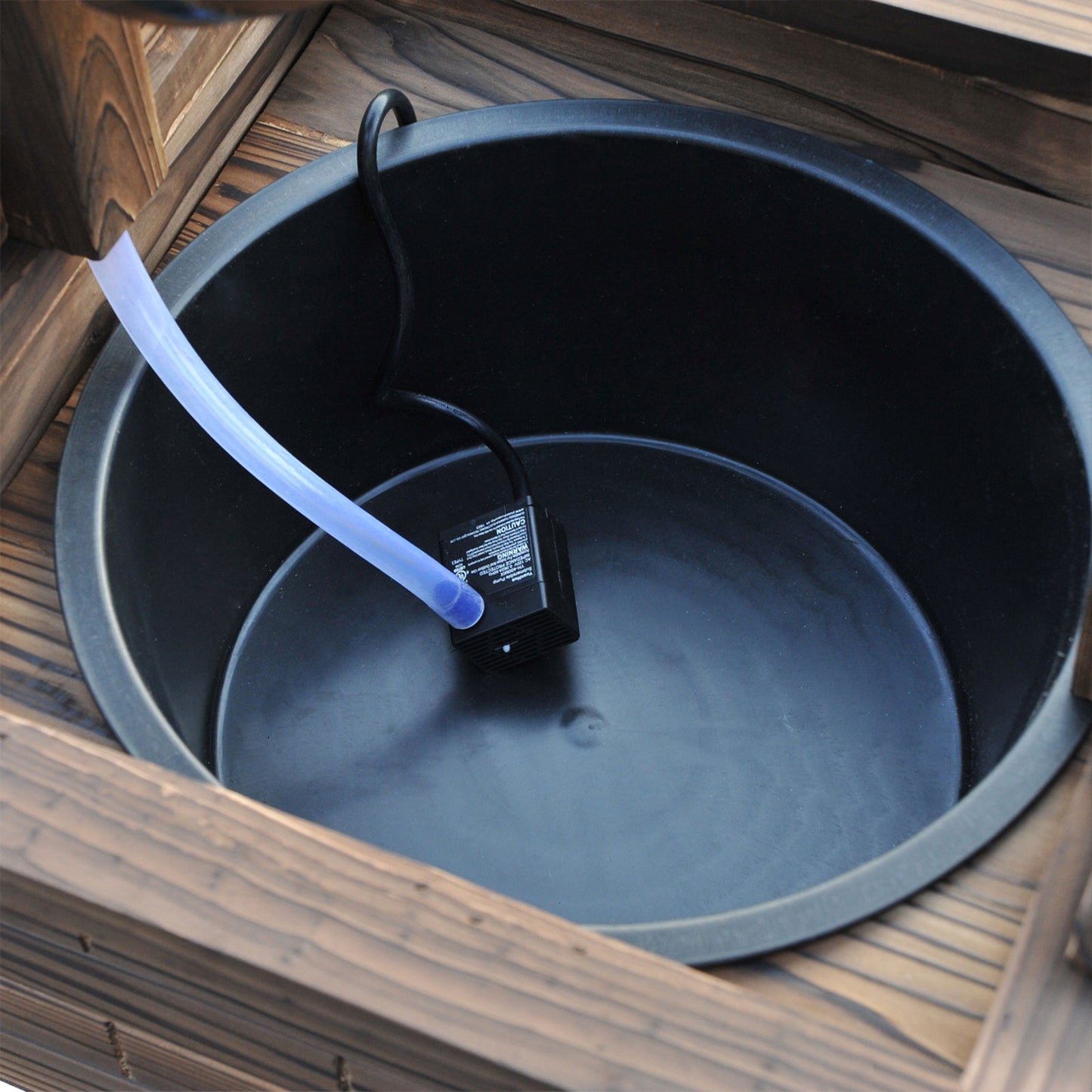 Outdoor Wooden Wishing Well Fountain with Adjustable Water Flow - Rustic Garden Decor