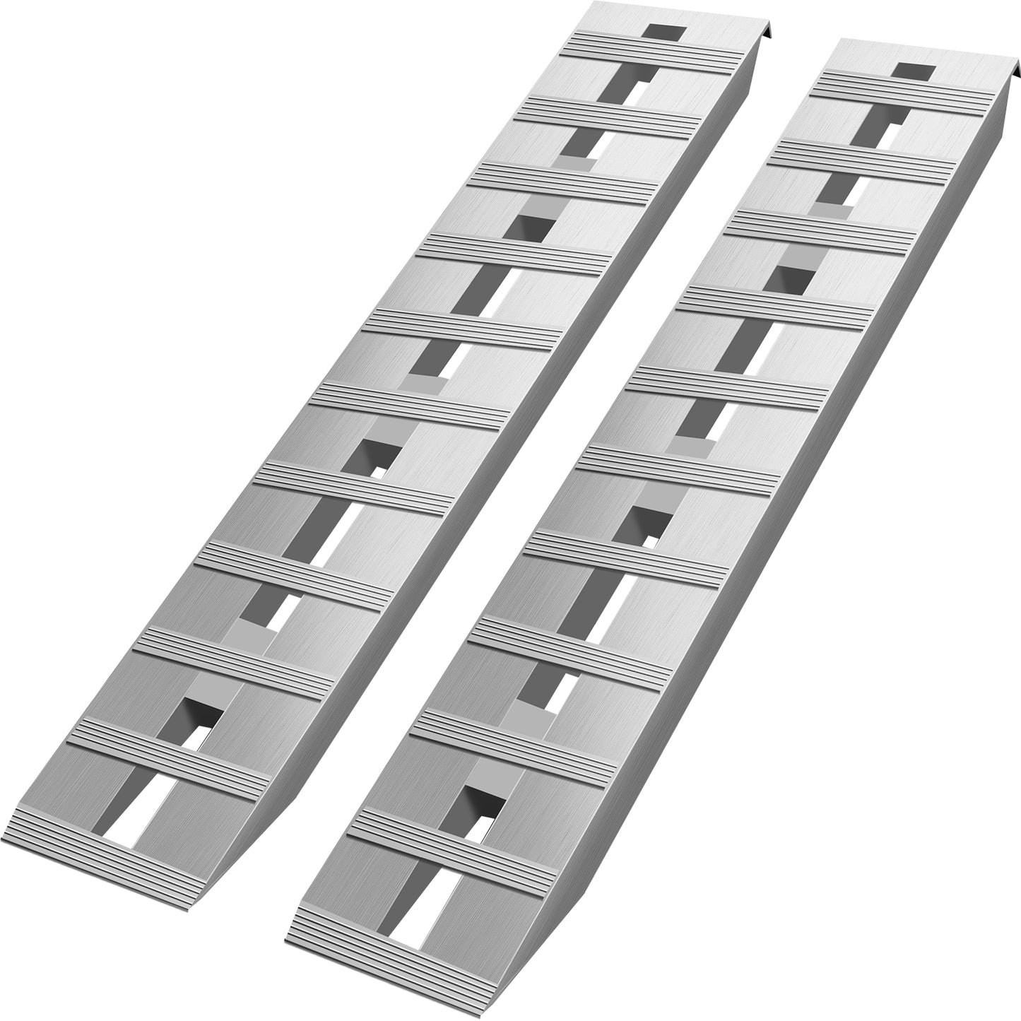 60-Inch Aluminum Trailer Loading Ramps 6000LBS Capacity - Beavertail Hook End, 1 Pair
