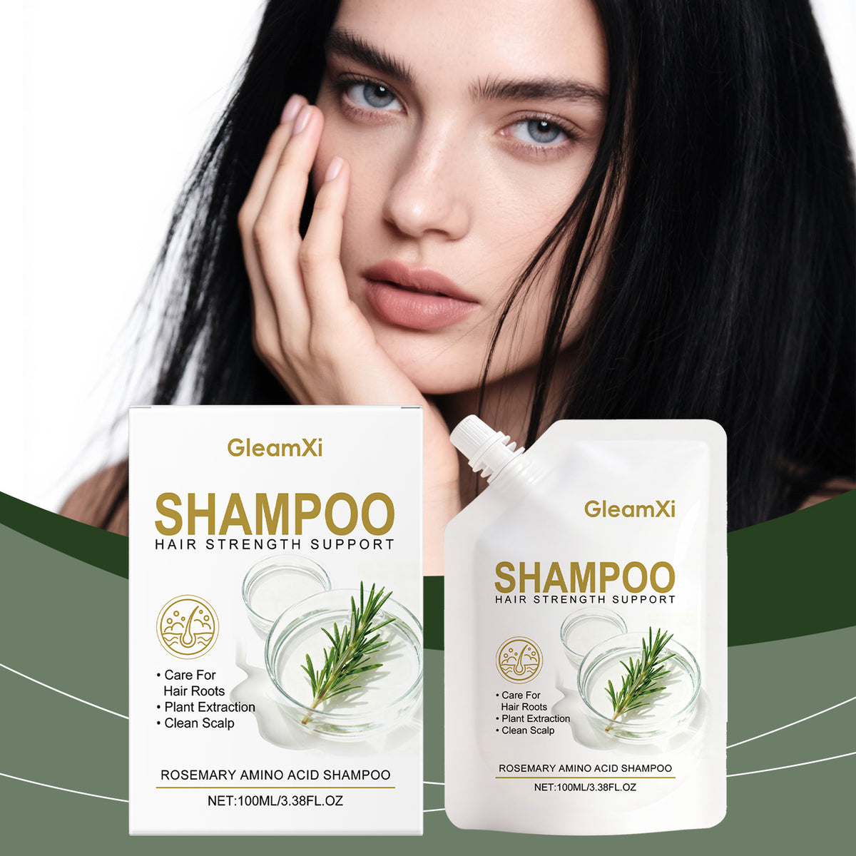Rosemary Amino Acid Volumizing Shampoo - 100ML Hair Care for Thickening