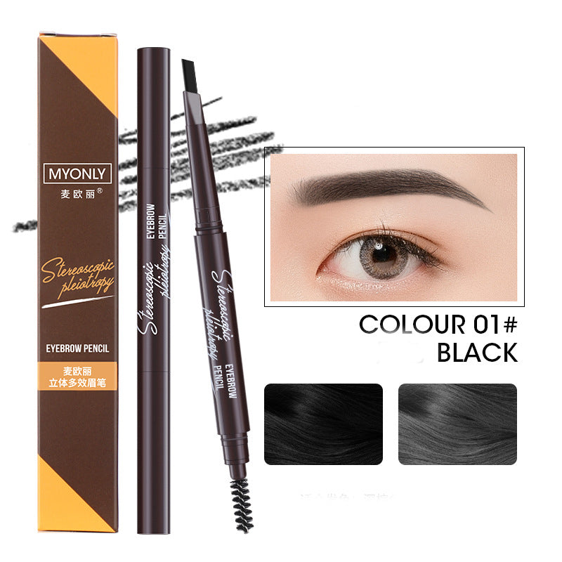 Triangular Double Head Auto-Rotating Eyebrow Pencil - Multiple Styles & Colors