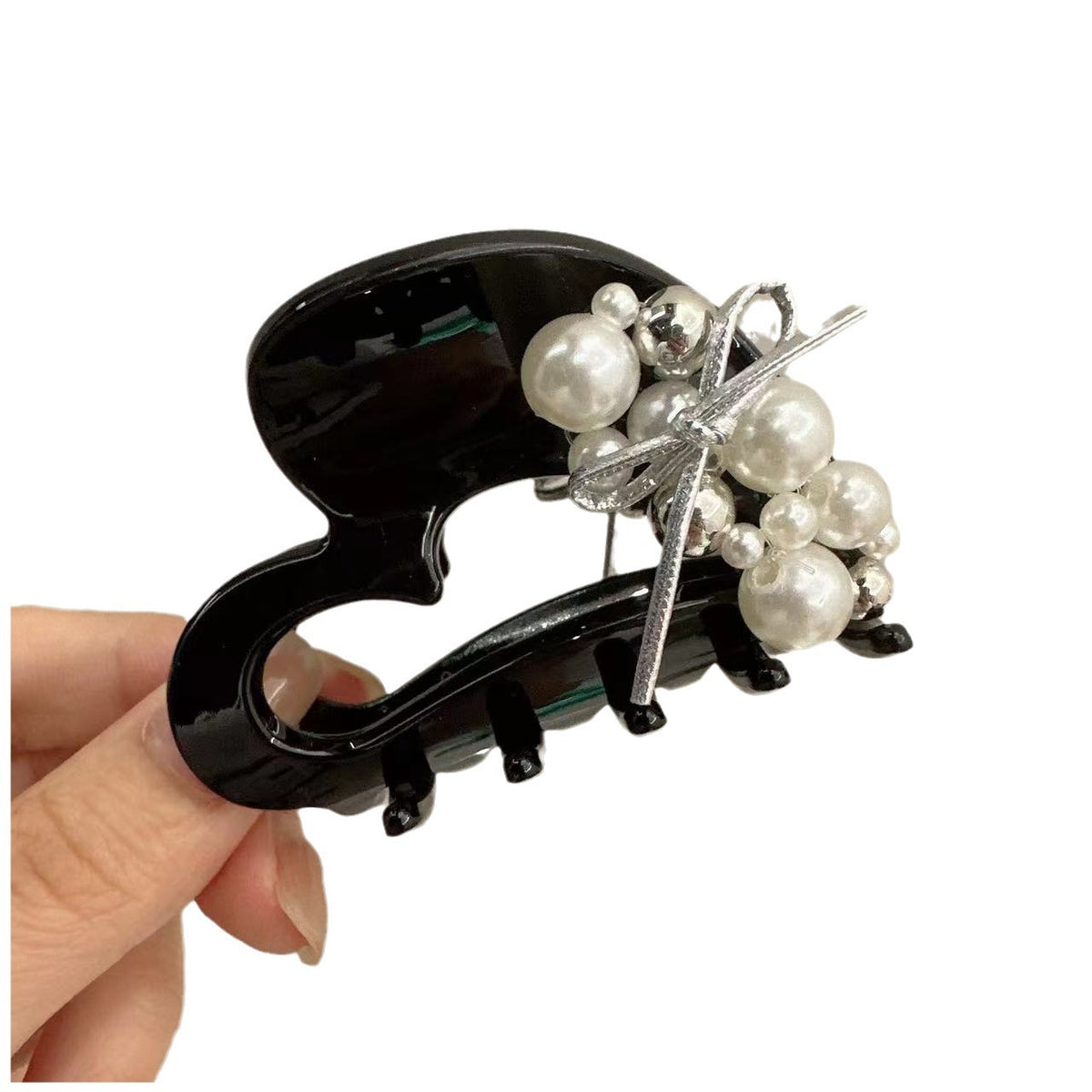 Handmade Hair Barrette with Heart Grip Niche Design for Women