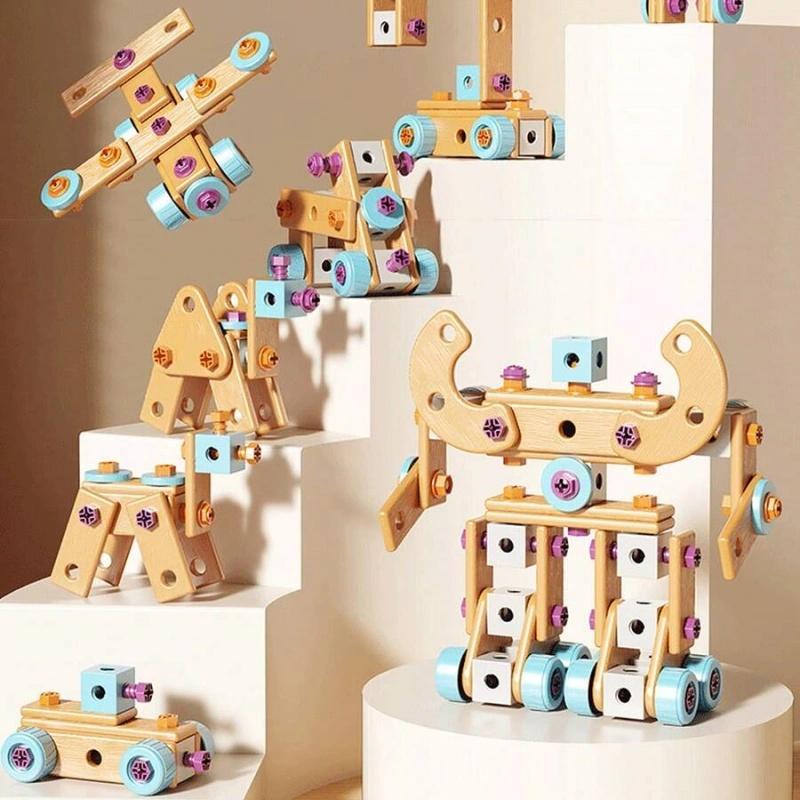 126-Piece Wooden Building & Tool Set for Kids - STEM Educational Toys