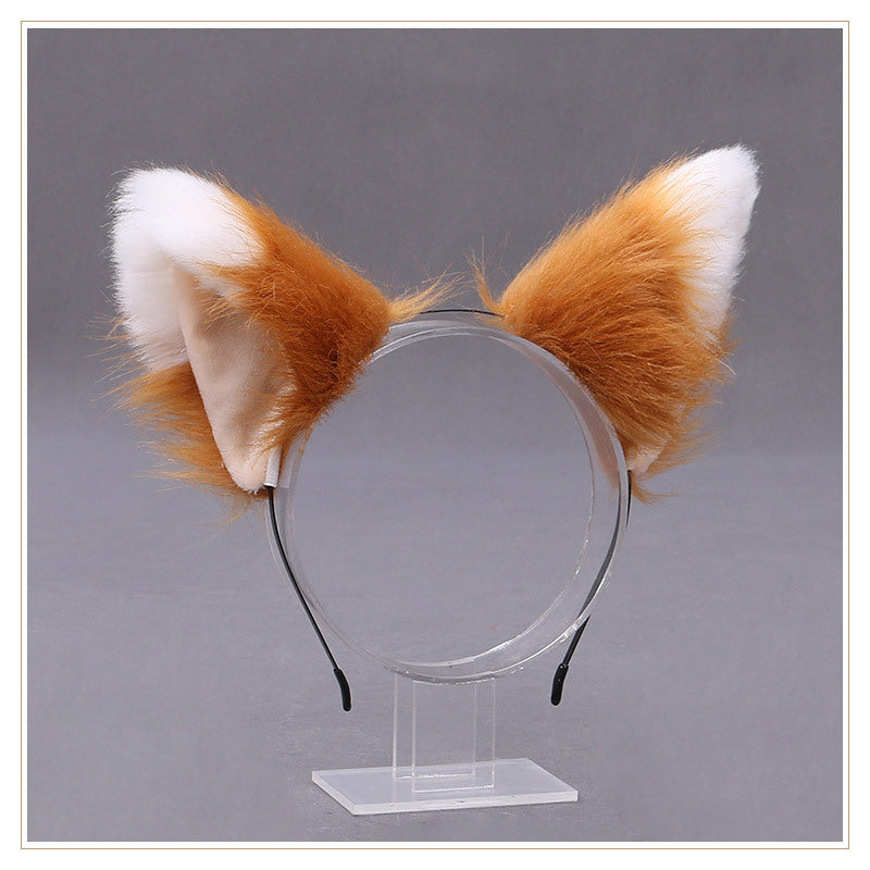 Handmade Japanese Cute Lolita Plush Fox Ears Hair Accessories - Unisex