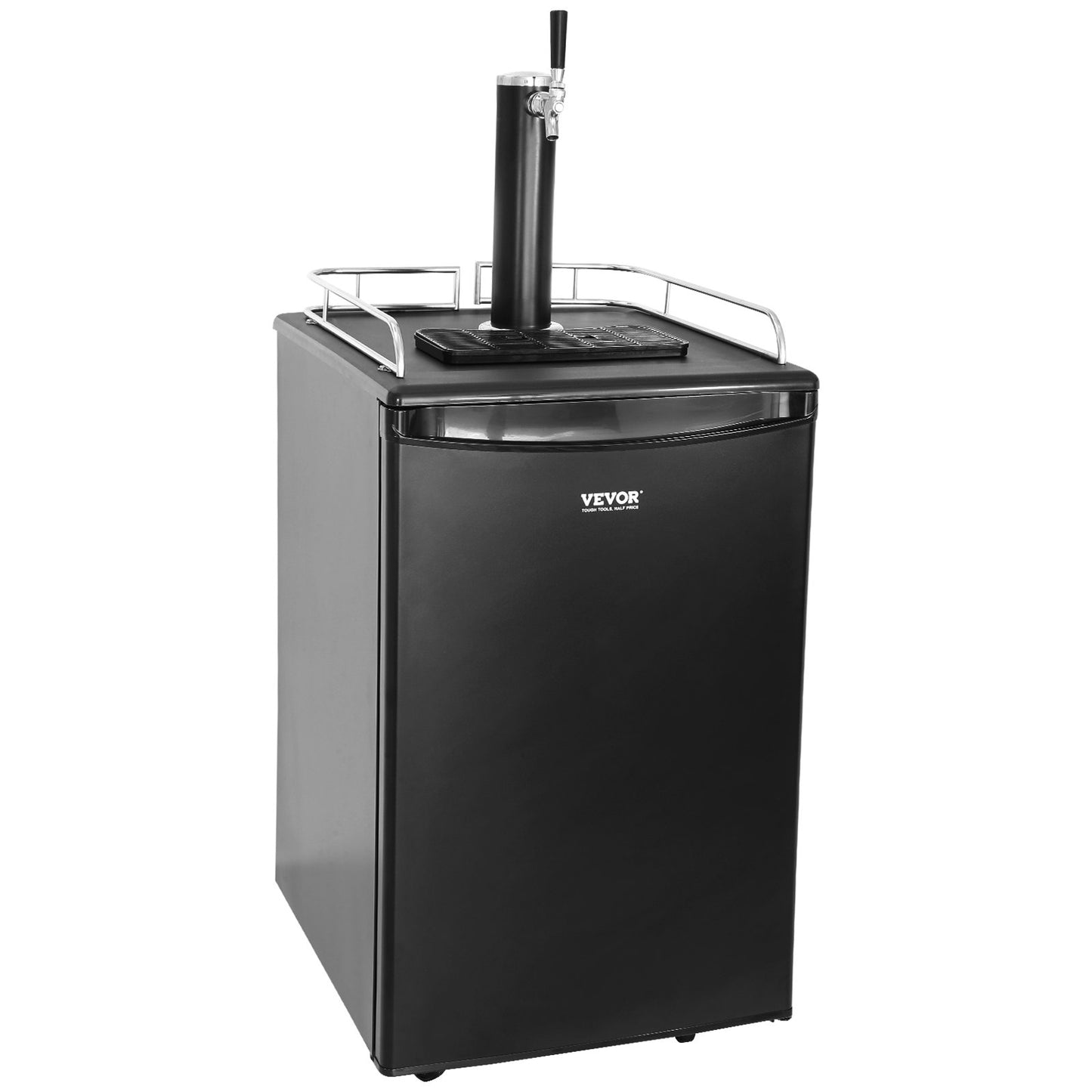 Beer Kegerator Dispenser with Single Tap, Full Size Keg Refrigerator, CO2 & Shelves