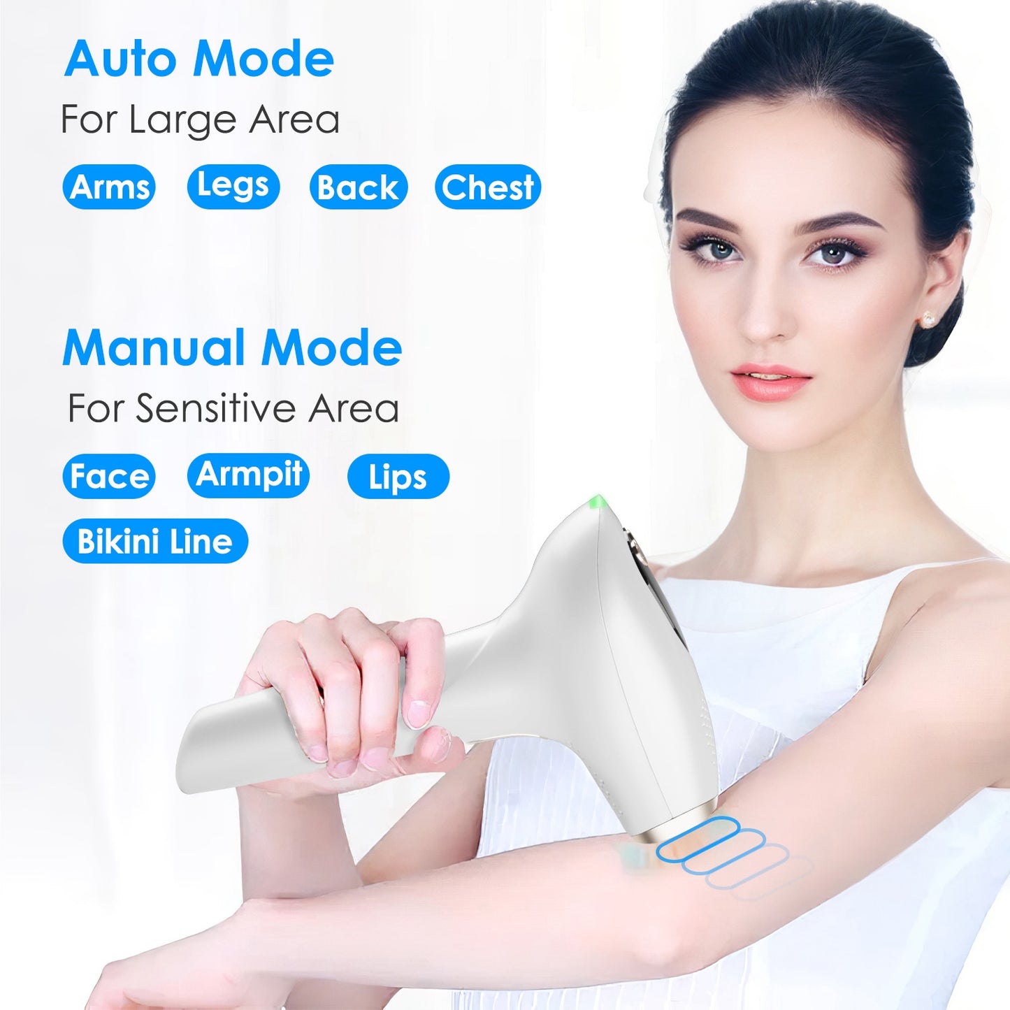 3-in-1 IPL Hair Removal Device with Ice Cooling, 9 Energy Levels & 999k Flashes