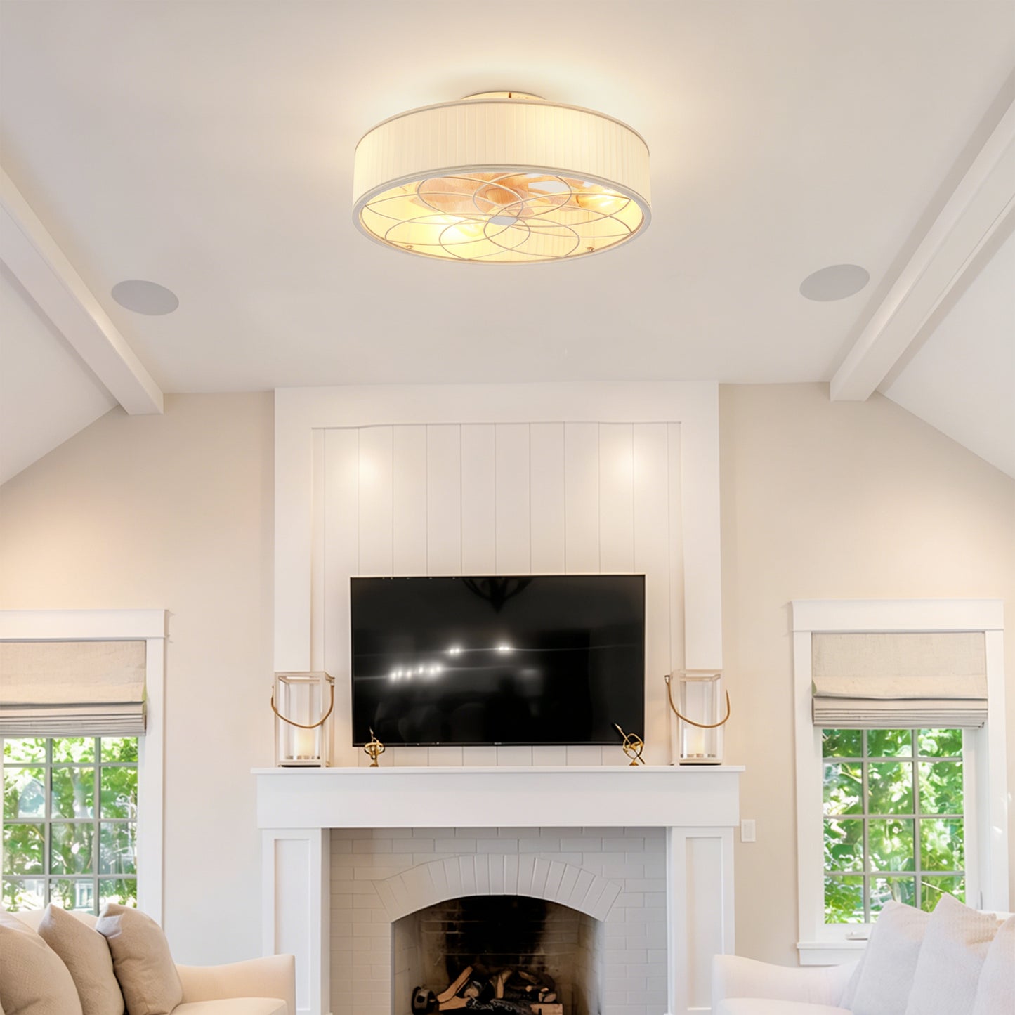 20" Bladeless Ceiling Fan with Remote Control - Matte White