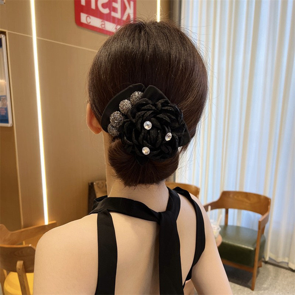 Women's Flower Hairpin with Bow - Tulle