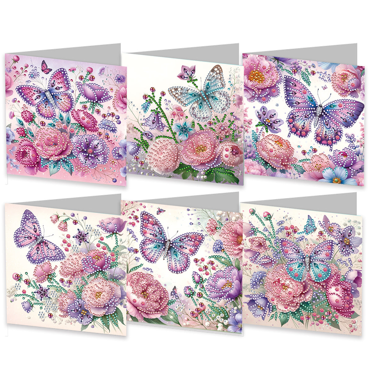 Handwritten Halloween Greeting Card Set - DIY Festive Diamond Cards