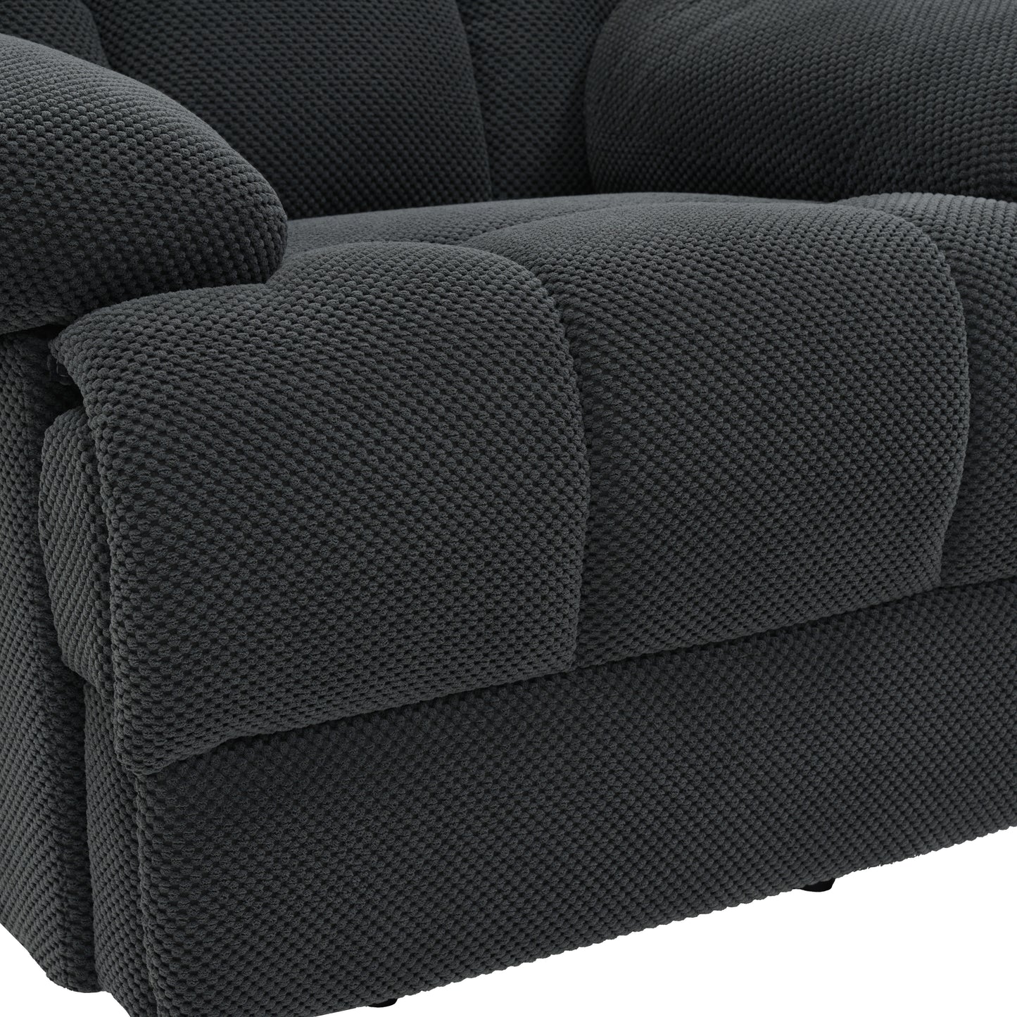 Modern Manual Rocker Recliner Chair - Dark Gray Upholstery