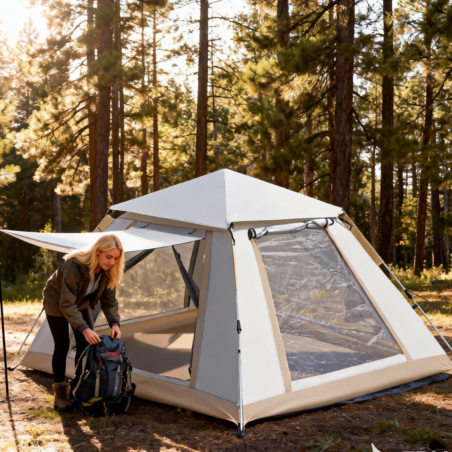 Instant Camping Tent for 2-4 People - Rainproof & Portable