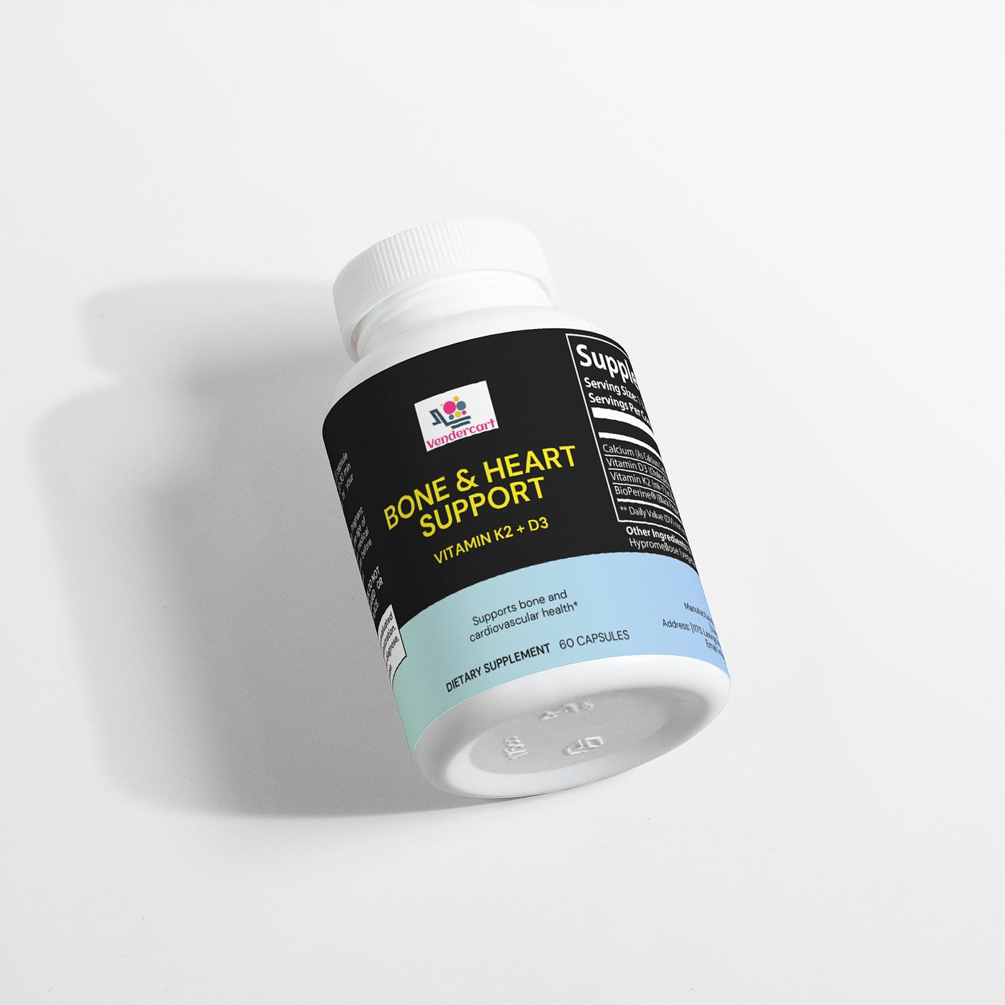 Vitamin D3 and K2 Supplement for Bone and Heart Support with BioPerine