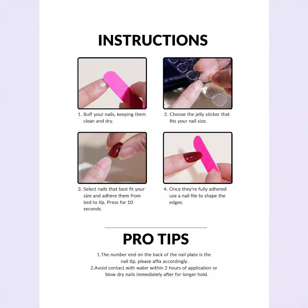 European and American Style Nail Art Fake Nail Patch Set with Tools and Glue