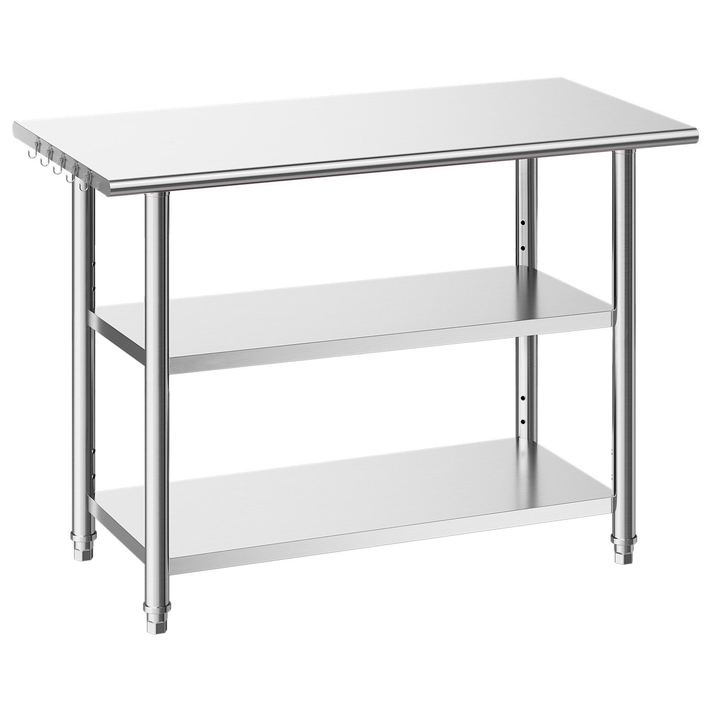 Stainless Steel Work Table 24x48 Inch Food Prep Station with Shelves - Heavy Duty Kitchen Workbench