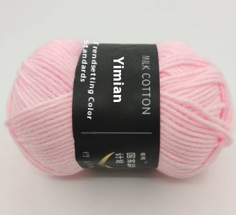 Four-Strand Milk Cotton Crochet Yarn Balls for Craft Projects - Multiple Colors