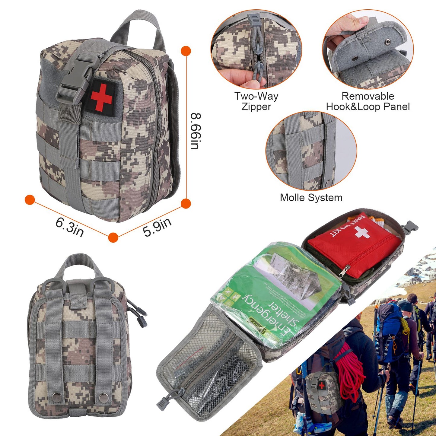 125-Piece Emergency Survival Kit for Camping & Hiking