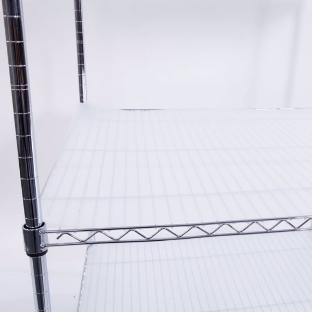 6-Layer Polygonal Corner Shelving Unit - Chrome Plated Storage Rack