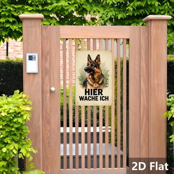 Vintage German Shepherd Metal Sign - Retro Dog Wall Art