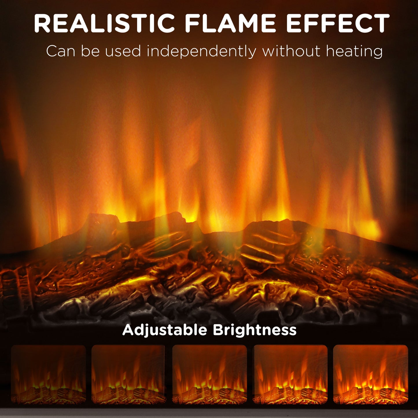 27-Inch Freestanding Electric Fireplace with Mantel - Realistic 3D Flame, Remote Control